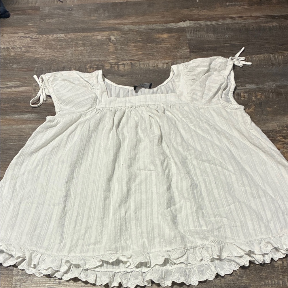 Cider Textured White Blouse